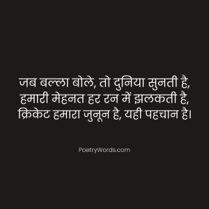 Cricket Status in Hindi