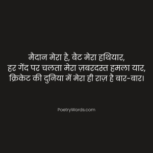 Cricket Shayari in Hindi Attitude