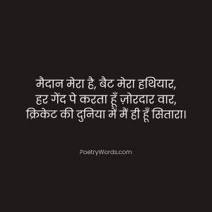 Attitude Cricket Shayari in Hindi