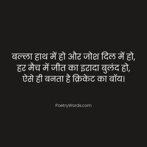 Cricket Shayari in Hindi for Boy