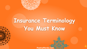 Insurance Terminology You Must Know