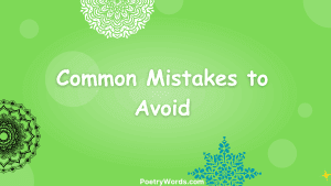 Common Mistakes to Avoid