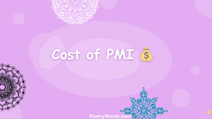 Cost of PMI 💰